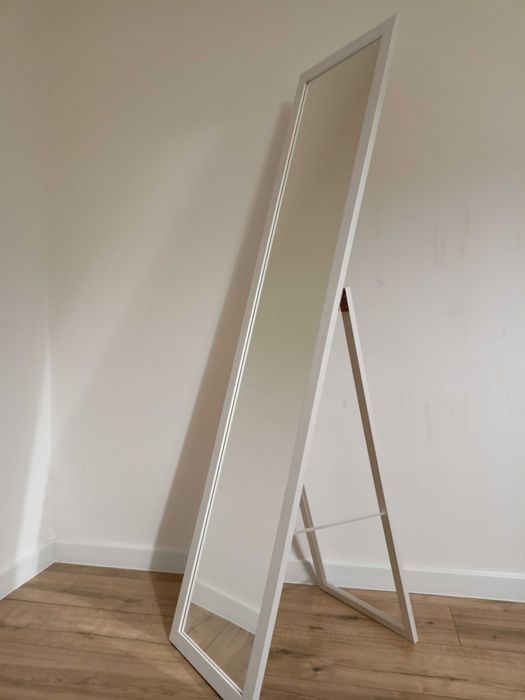 Lustro stojące do garderoby skandynawskie 155 duże białe