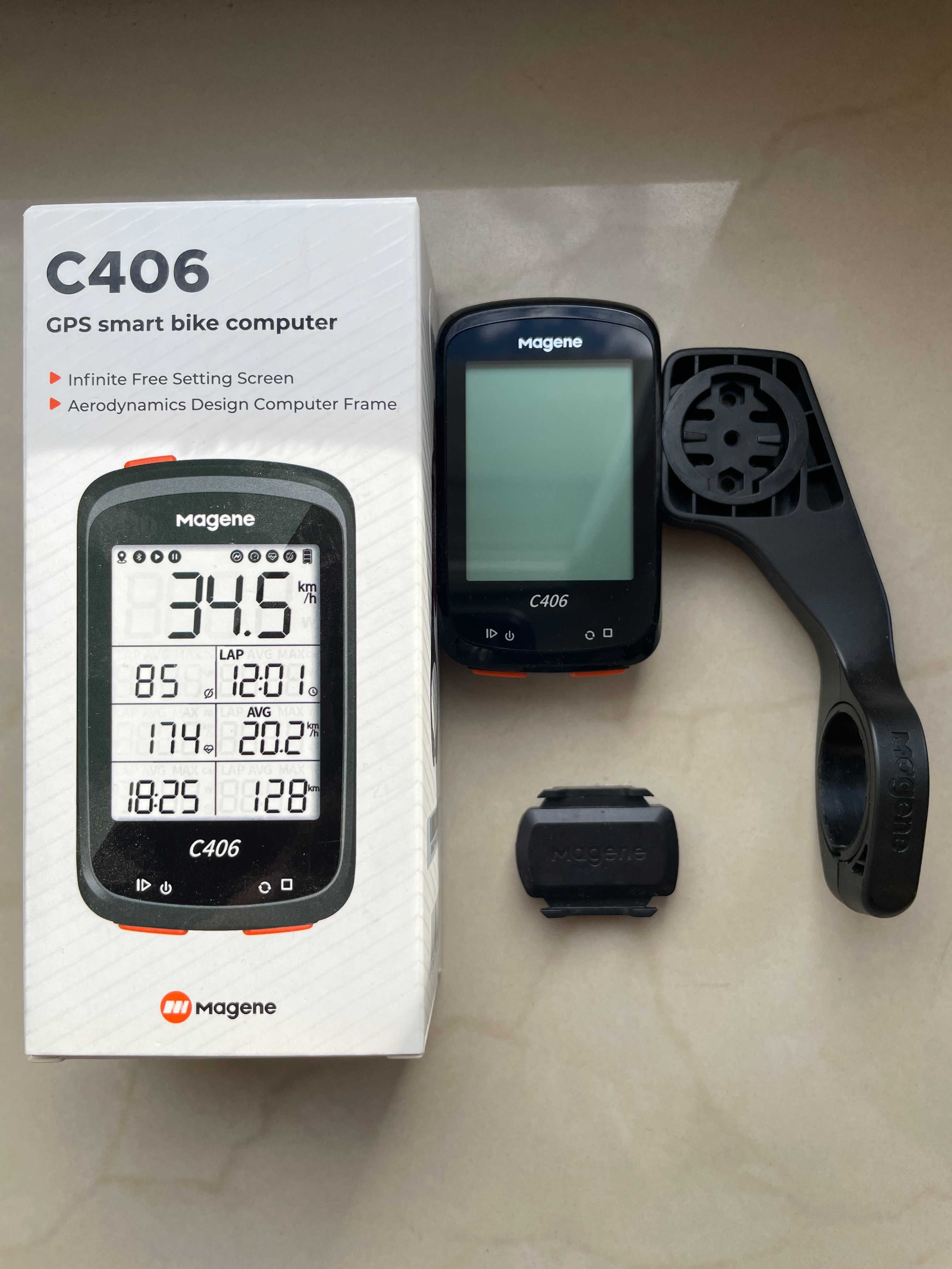 Komputer rowerowy Magene C406 + czujnik + uchwyt