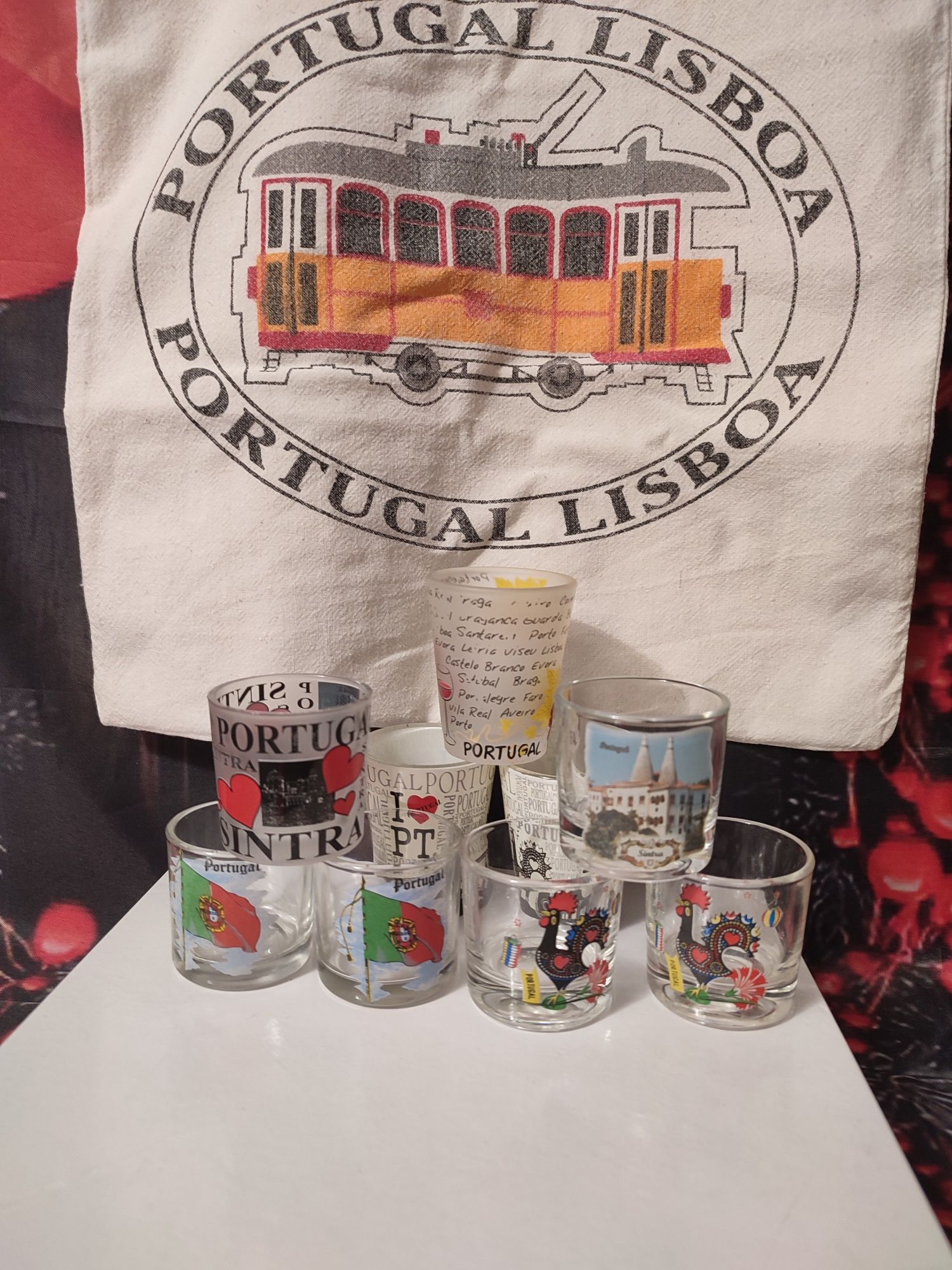 Kieliszki z Portugalii 9 sztuk mix