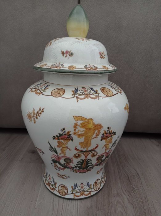 Pote decorativo cerâmica estilo clássico