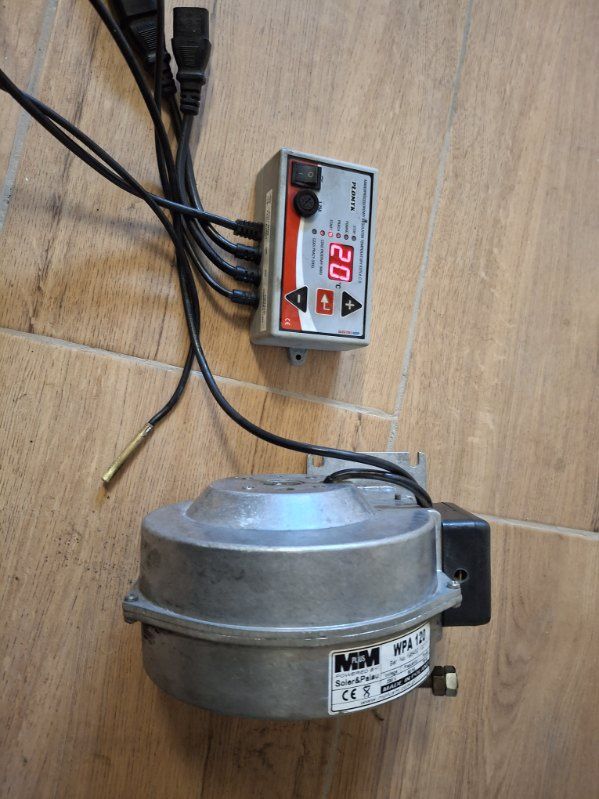 Sterownik do pieca węglowego i wentylator