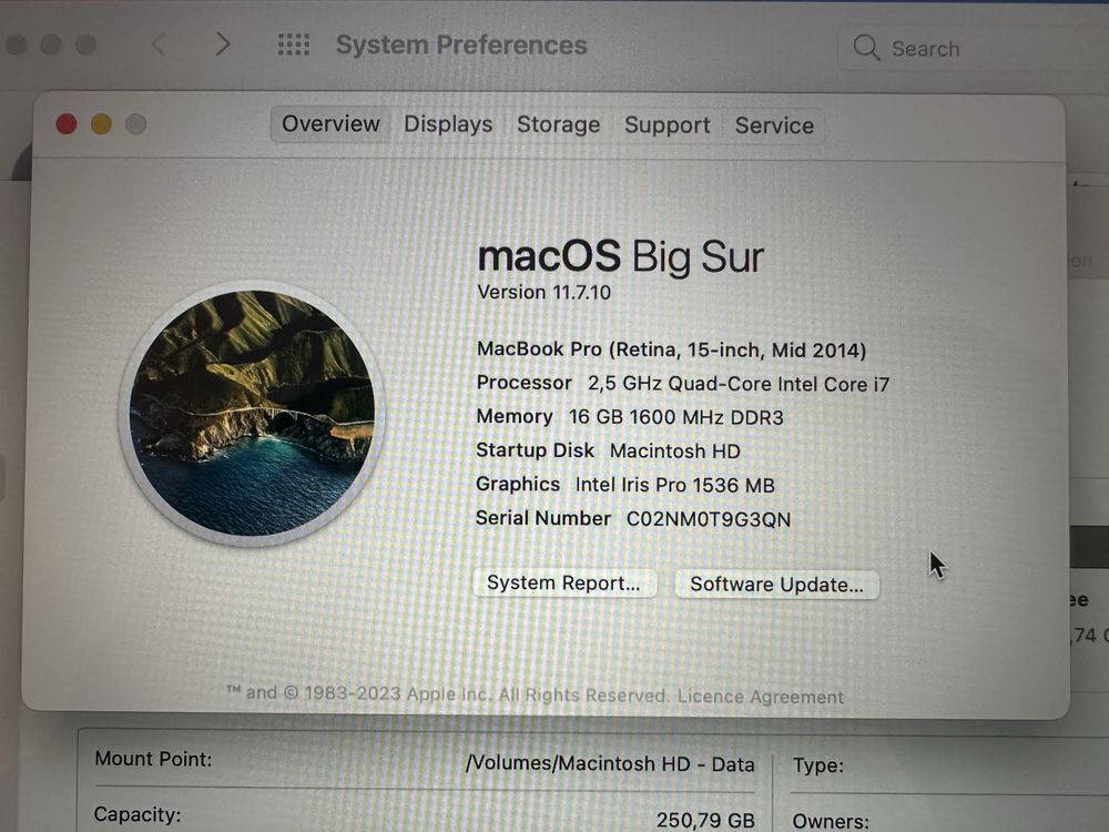 Macbook pro retina 2014 15 polegadas