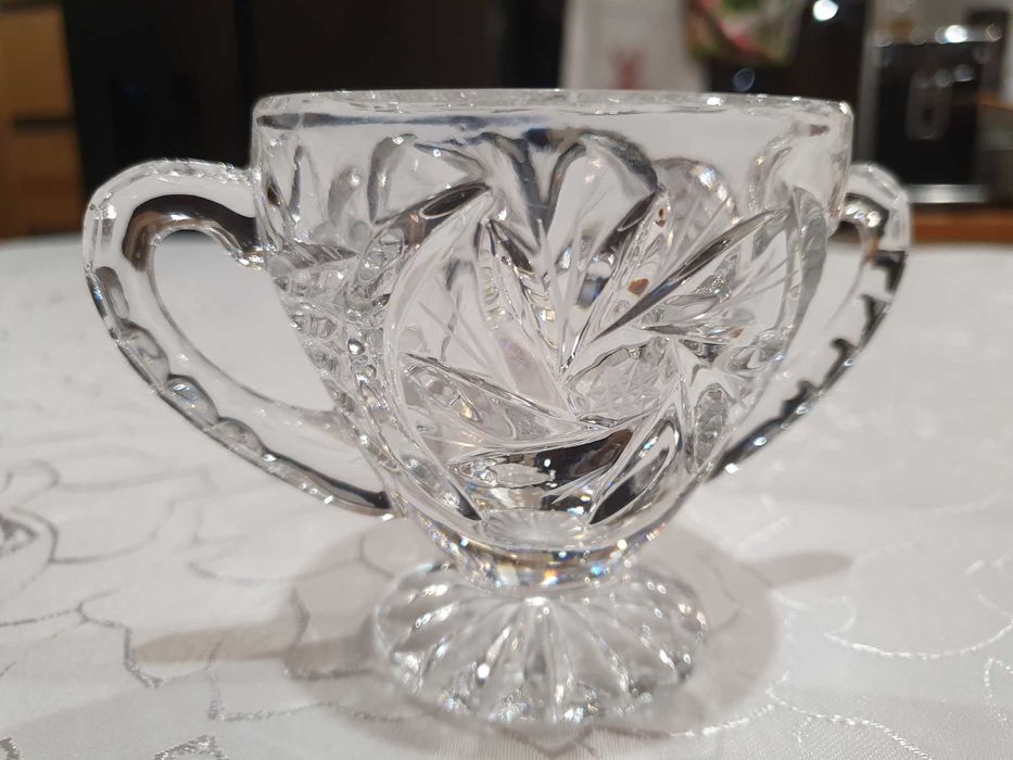 Pucharek, dzbanek, cukiernica kryształowa kryształ lata 60 PRL