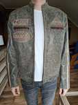 Męska skórzana kurtka biker, L/XL, Aviatrix