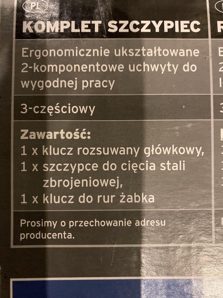 Komplet szczypiec Powerfix