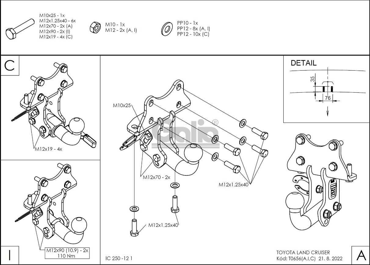 Фаркоп Toyota LC120/LC150/LC200/Lexus GX470/GX460/LX570/HakPol/Galia