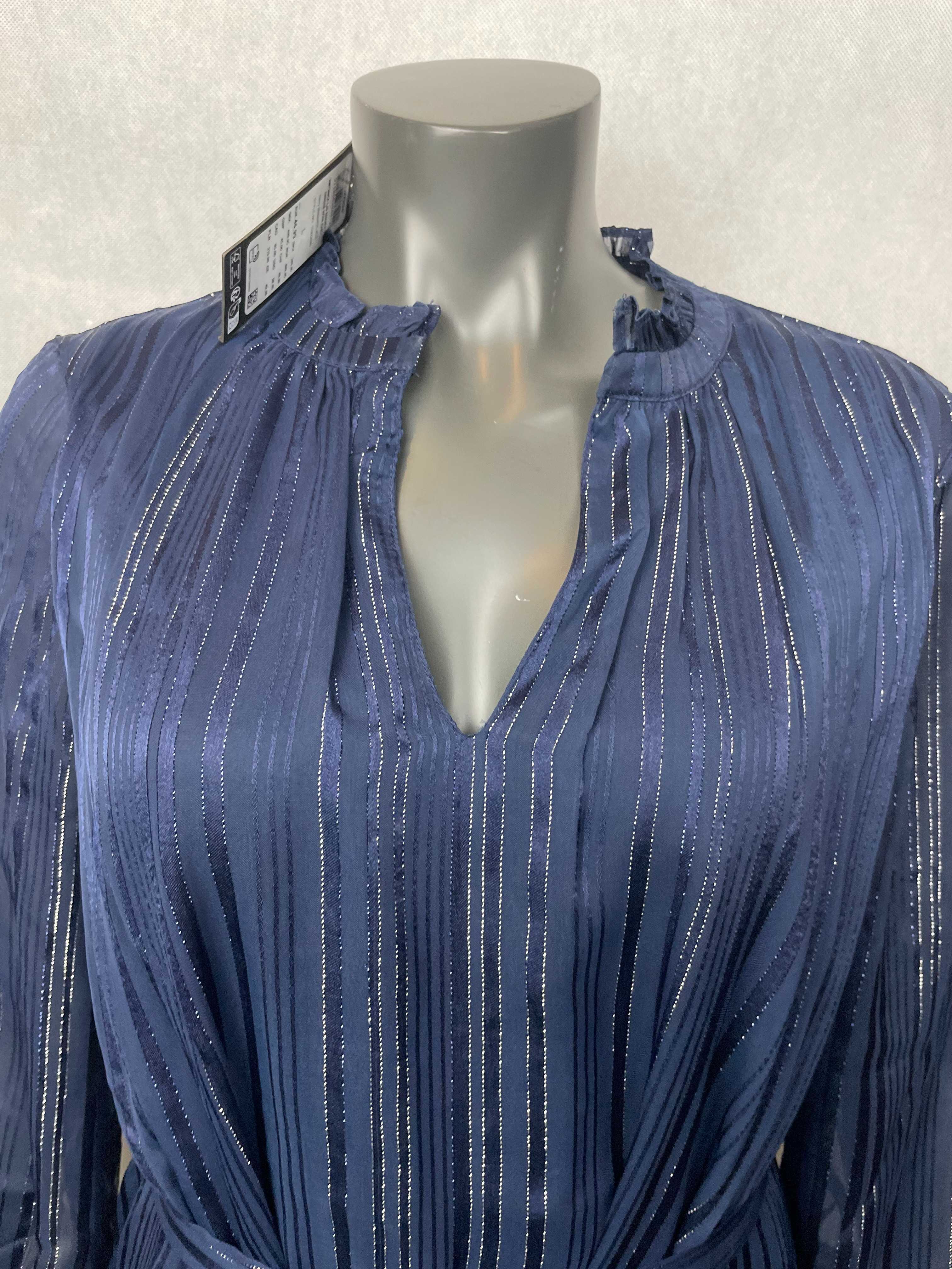Vero Moda sukienka elegancka rozm. L granatowa ze srebrną nicią