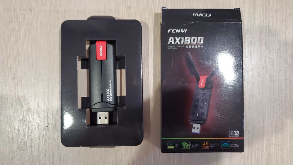 Двохдіапазонний USB Wi-Fi 6 адаптер Fenvi AX1800 Dual Band 2.4G/5G