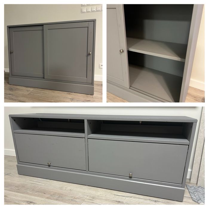 Komplet Kredens Havsta ikea + szafka Tv szare