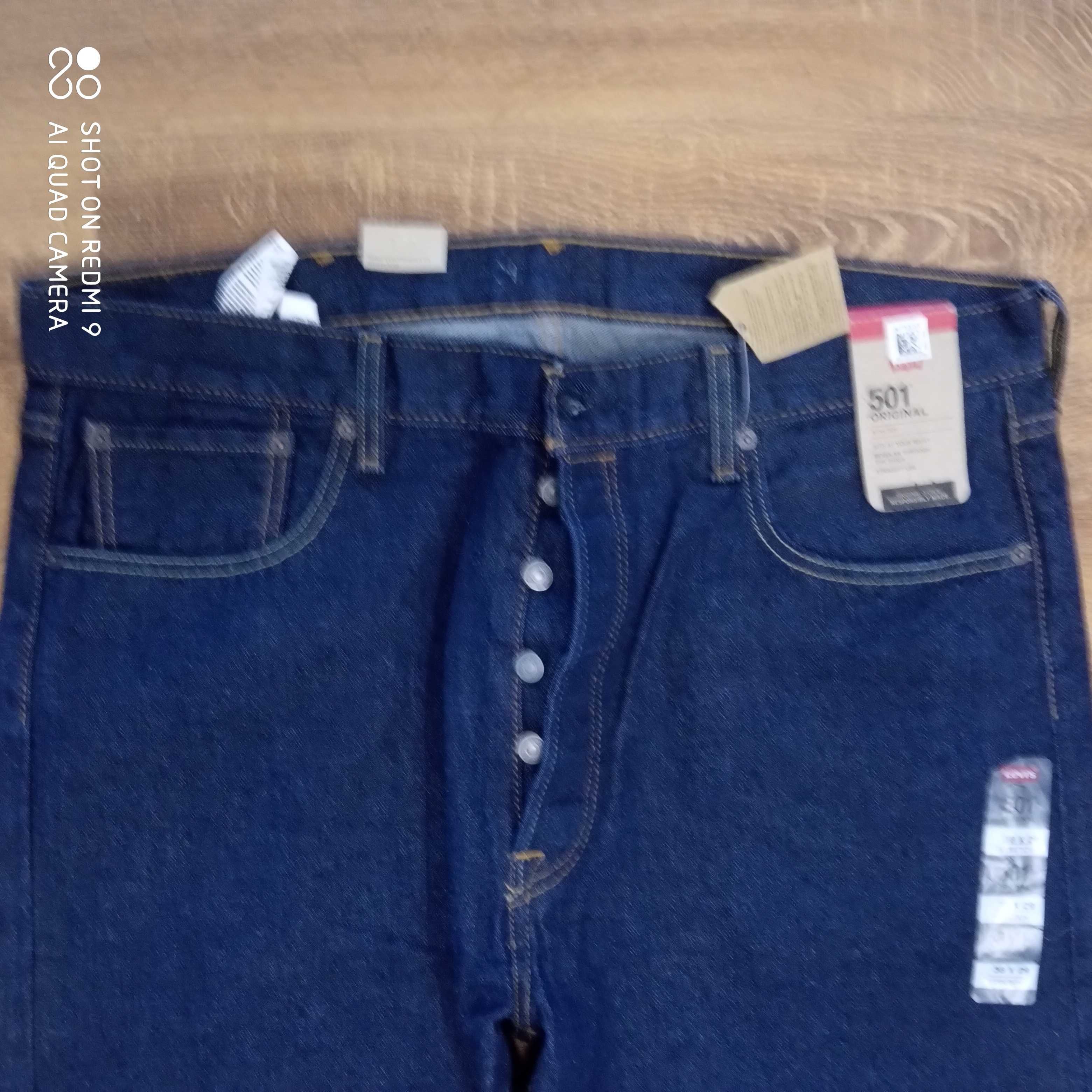 Męskie spodnie jeansy Levis 501 Levi's W38L29 38X29 38/29 nowe granat