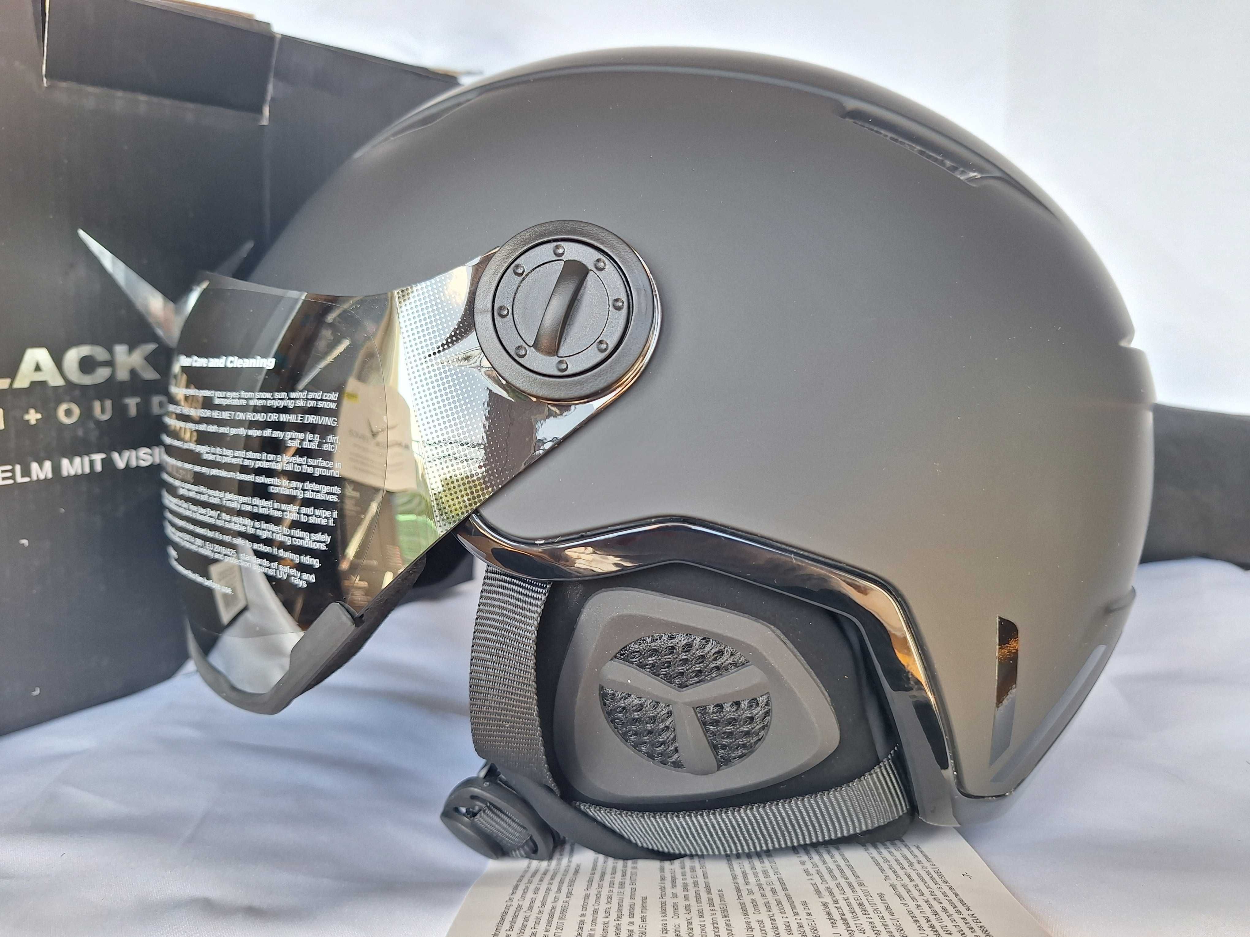 Kask narciarski Black Crevice Vail With Visor Matt Black L 58-61cm