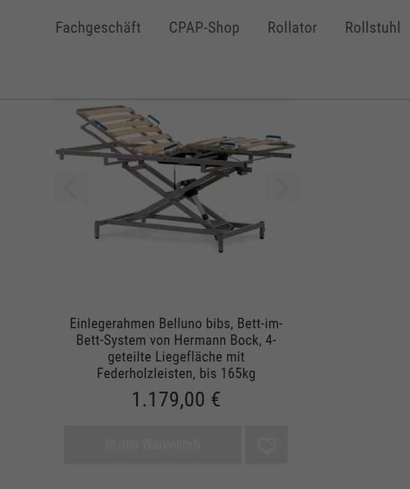 łóżko rehabilitacyjne   Herman Bock Belluno 4 plus niskie 35 cm