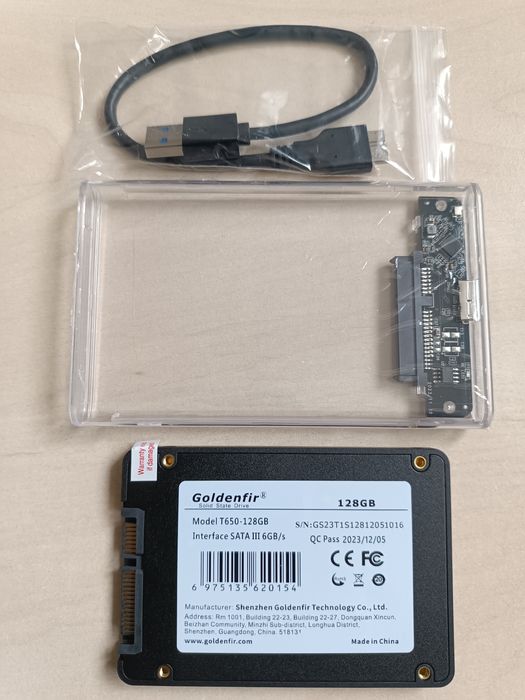 SSD Goldenfir 128 Gb з карманом