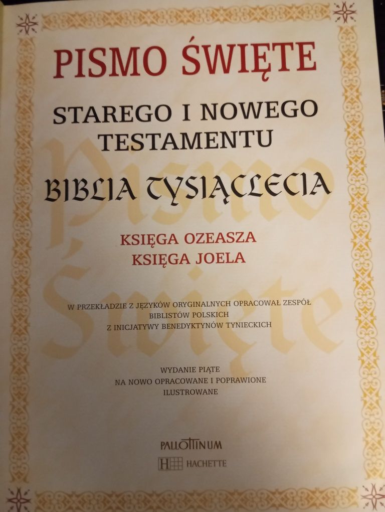 Biblia Tysiąclecia Księgi Ozeasza Joela