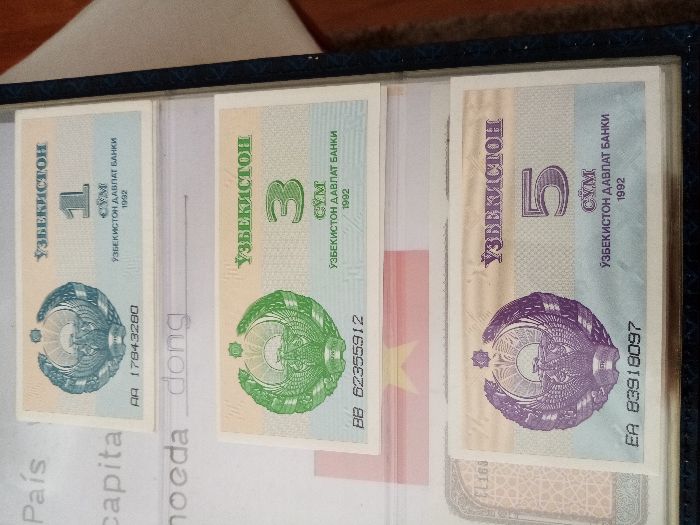 UZBEQUISTÃO, 8 NOTAS NOVAS - NÃO Circuladas, conforme as fotos