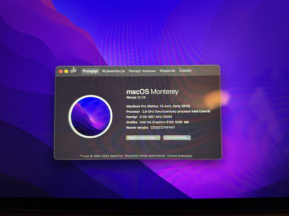 MacBook Pro A1502 13 cali | Early 2015 | i5 | 8/512 GB