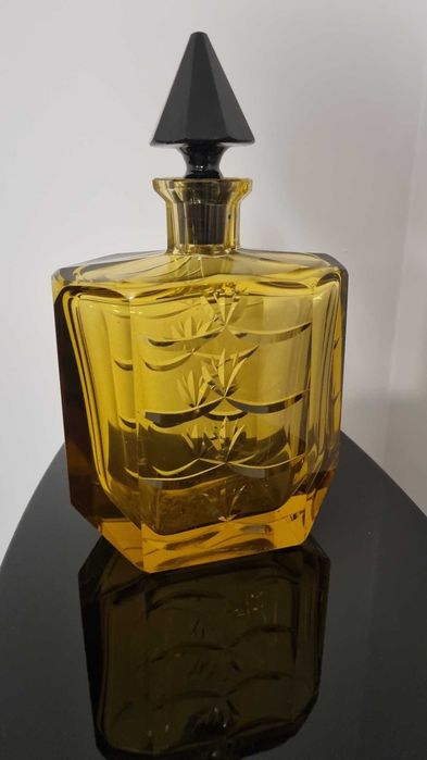 Karafka kryształowa Art Deco szkło kolorowe Design
