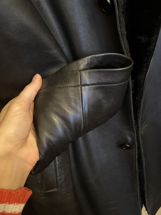 Шкіряне пальто, шкіряна чоловіча зимова куртка, дубленка