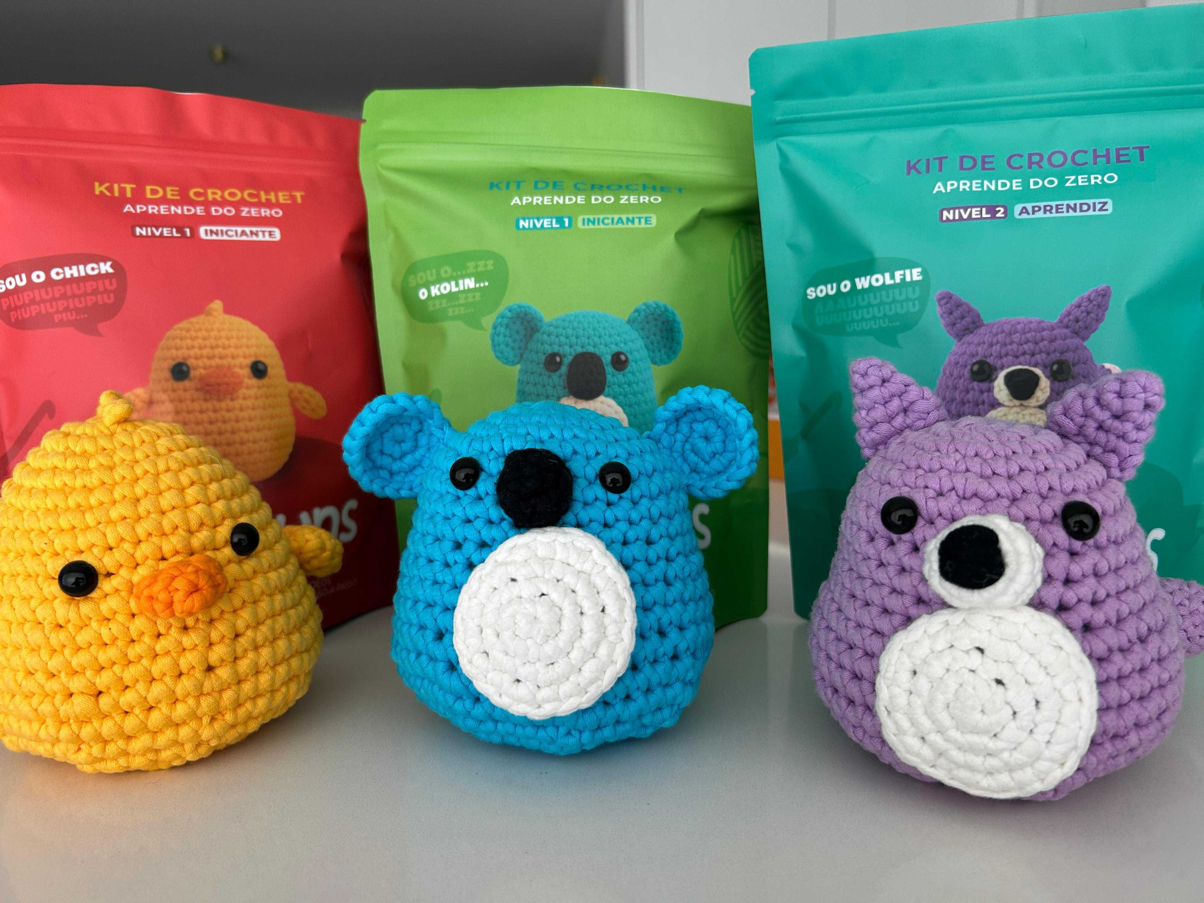 Kit Aprender Crochet - Iniciante - "Wolfie"