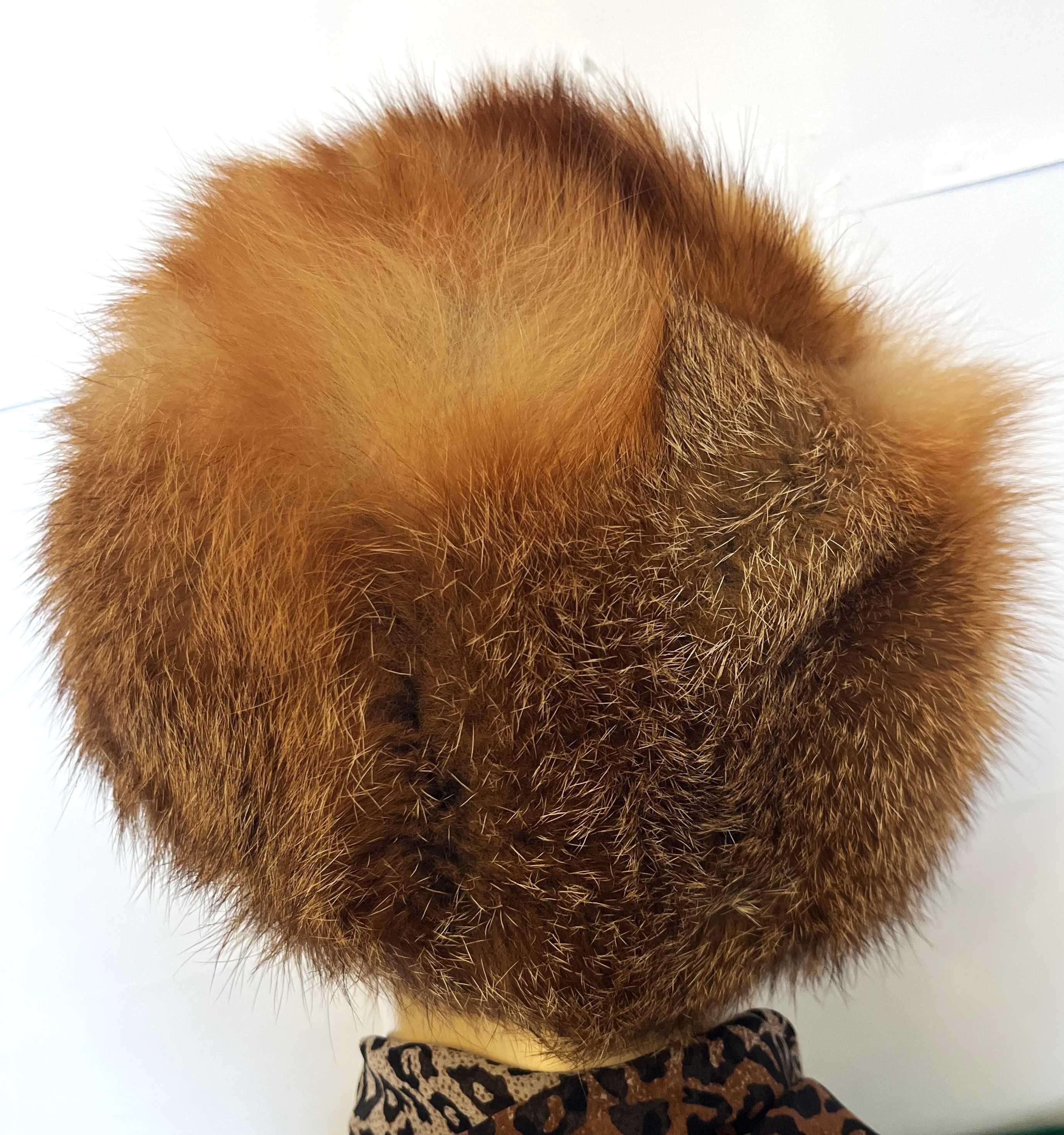 Czapka,beret, toczek czapka Lis jenot pełne futro naturalne 58 ,M L