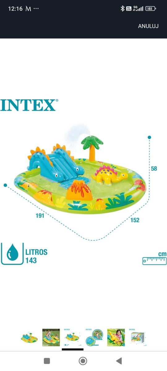 Intex Basen Plac zabaw Mały Dino  wodny plac zabaw