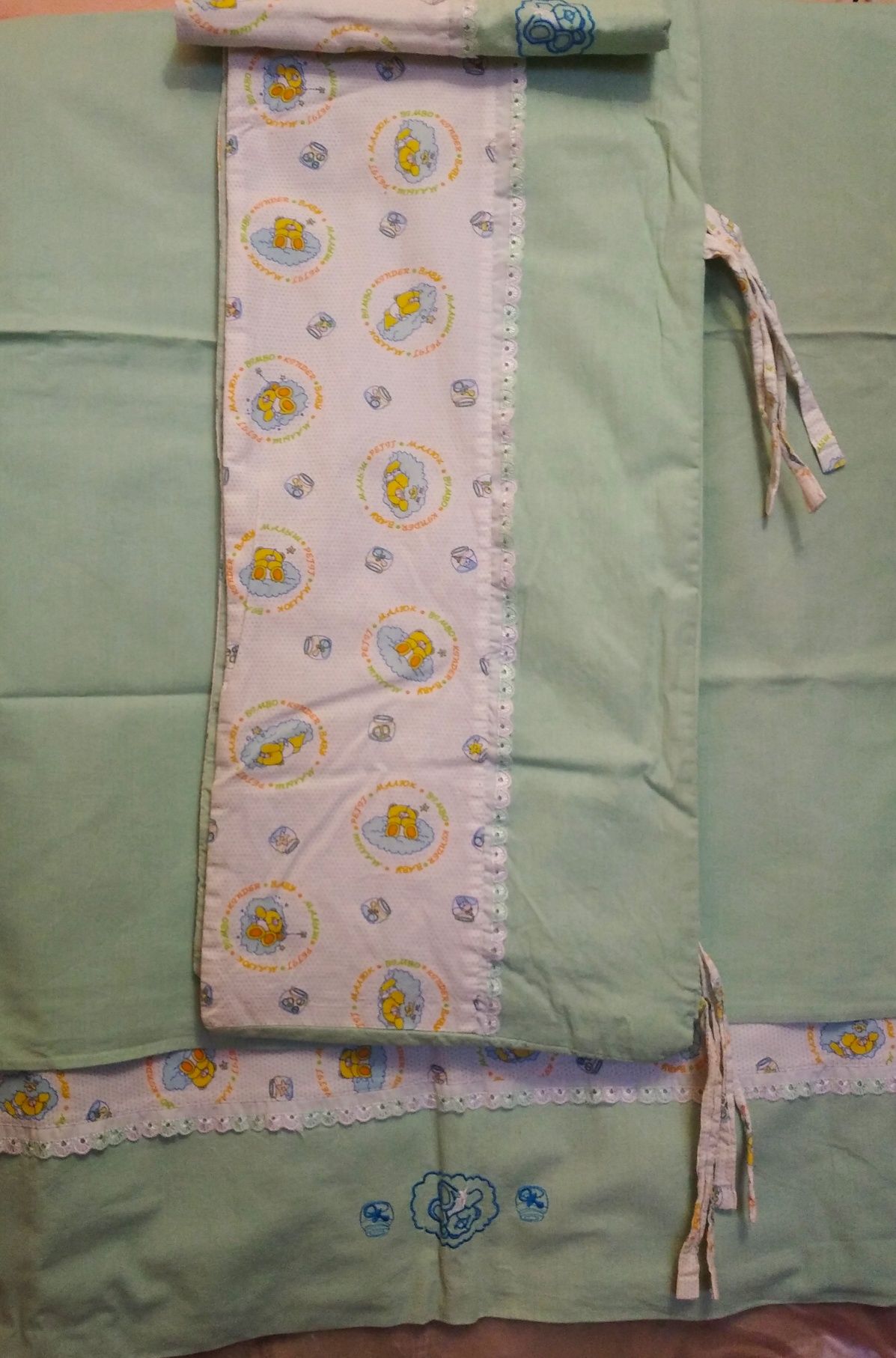 Детский набор для новорожденных одеяло, подушка, защита, постель б/у