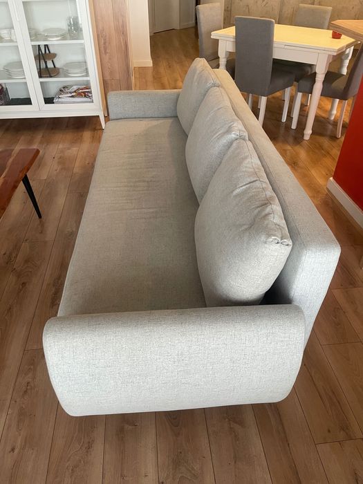Kanapa rozkładana sofa siwa szara beż z funkcją spania ikea grunnarp