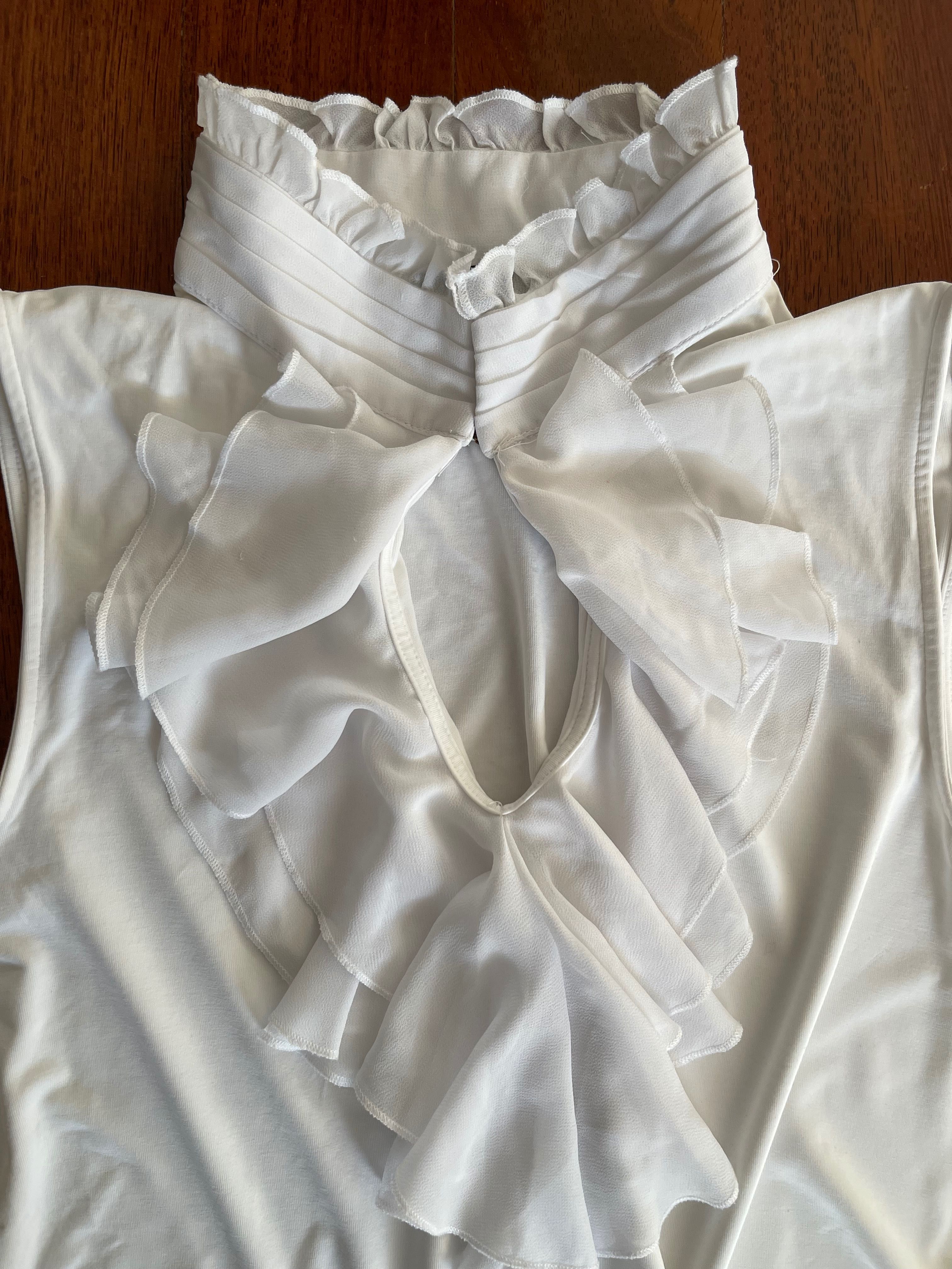 Elegancka bluzka, Ralph Lauren, biała, żabot, 40/L