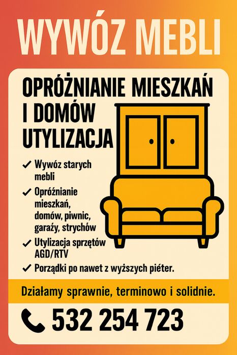 Wywóz mebli • Opróżnianie mieszkań i domów • Utylizacja