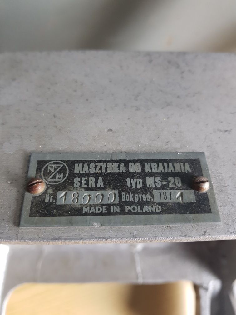 Stara Zabytkowa Krajalnica Do Sera Wędlin Kiełbasy 1971 Made In Poland