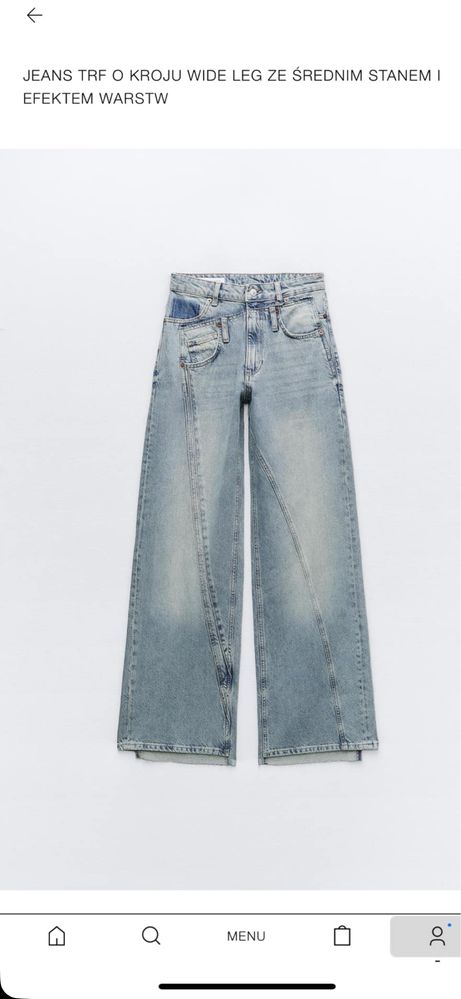 Jeansy zara r.44 wide leg nowe