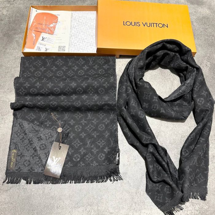 Шарф Louis Vuitton чоловічий бавовняний шарф луї віттон чоловічий