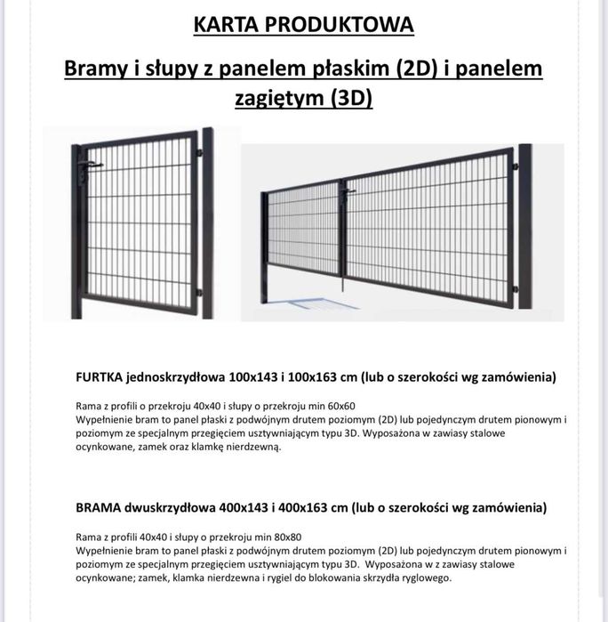 Furtka Panelowa 3D SUPER jakosc + montaz