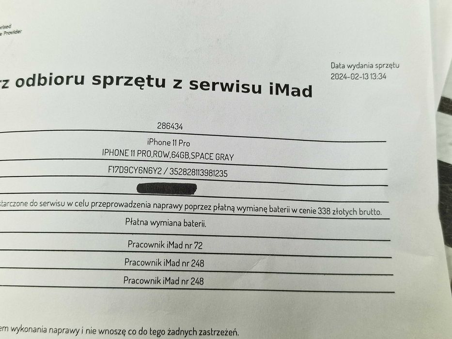 Iphone 11 PRO 64GB/ Space Gray/ Bat 100%/ Grade A-/ Gwarancja + ładowa