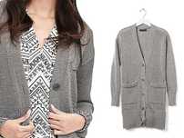 Banana Republic Metallic Boyfriend Cardigan Damski Srebrny Kardigan M