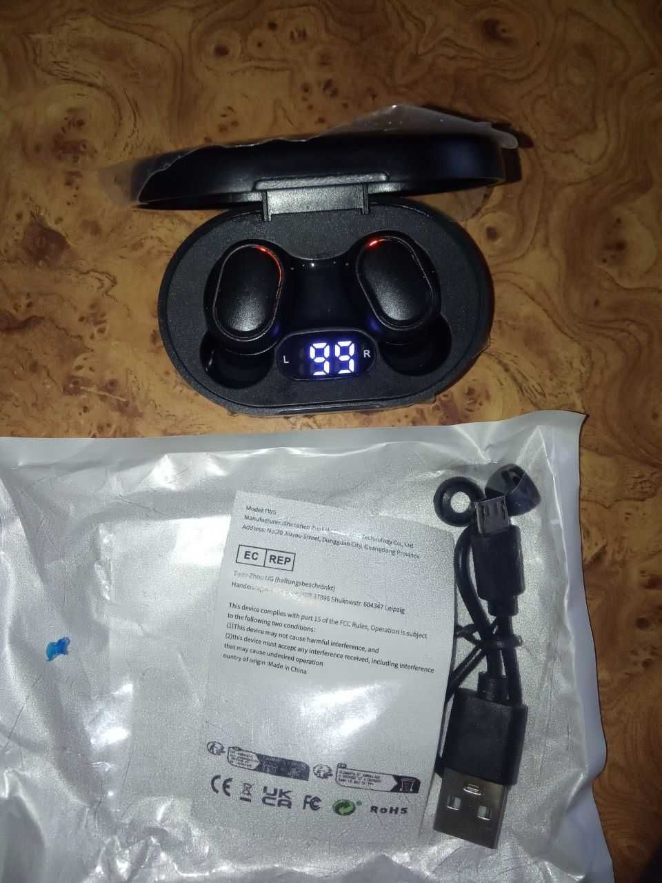 Бездротові навушники TWS E7S Digital Display Bluetooth 5.0 з кейсом.