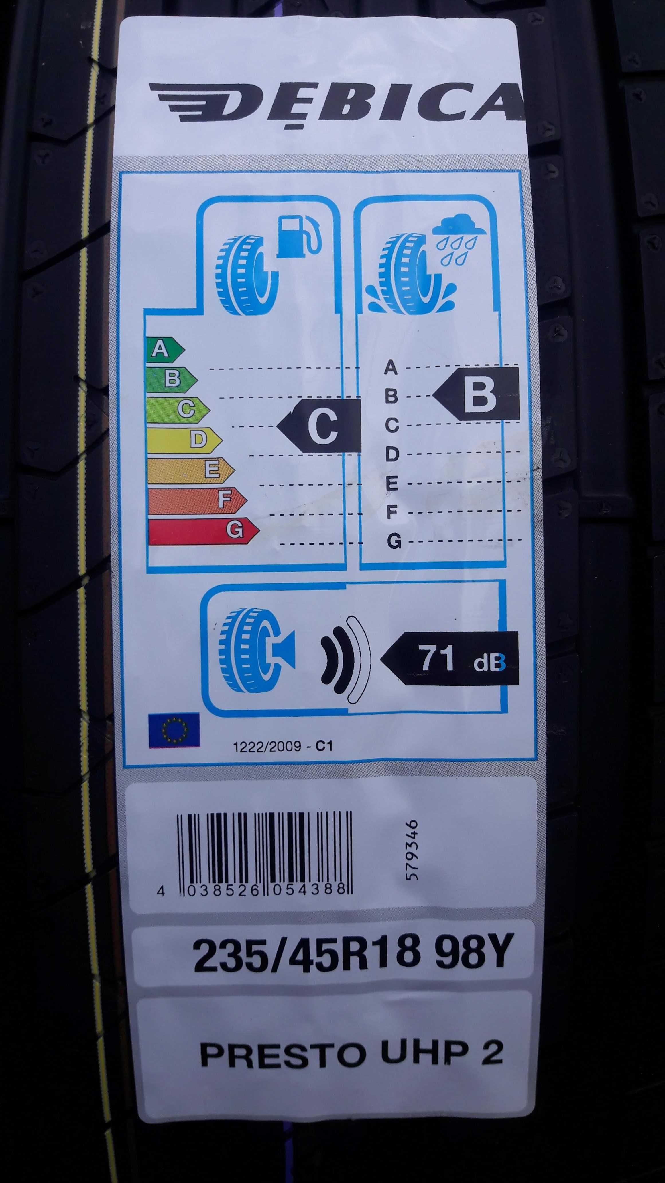 2szt. nowe opony letnie 235/45R18 Dębica Presto UHP2 W-wa