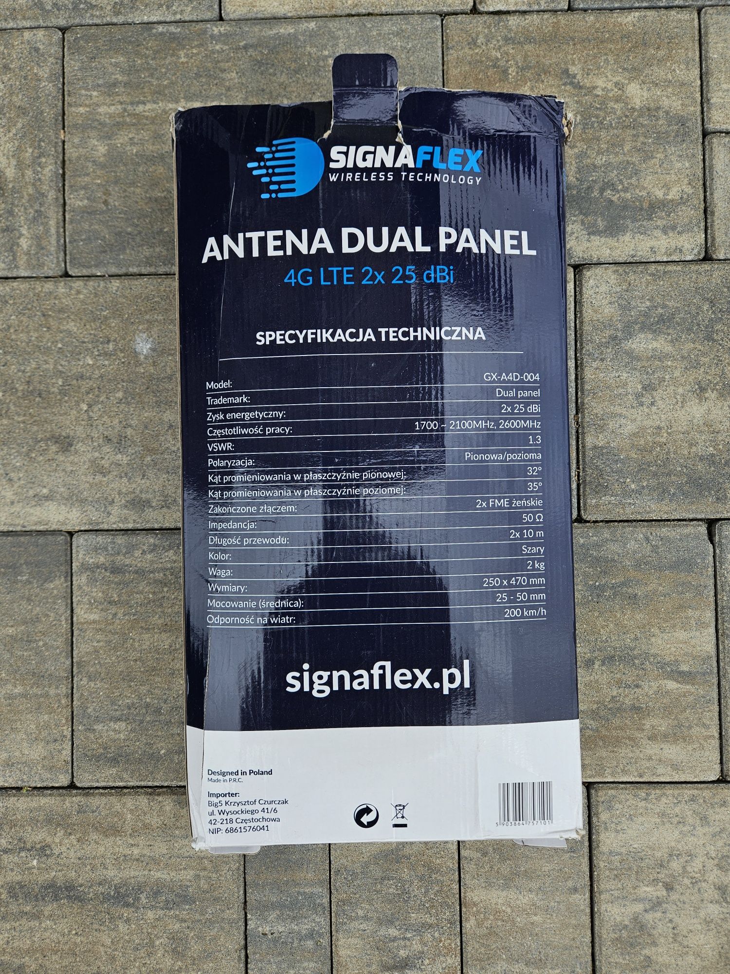 Antena Dual Panel Wzmacniacz Internet 4G LTE + 2x 25 dBi 50 Signsflex