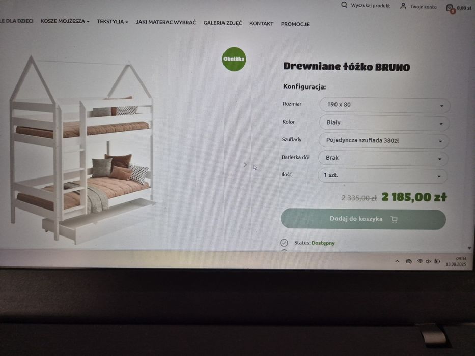 Łóżko Bruno 80x190 z materacami Atena