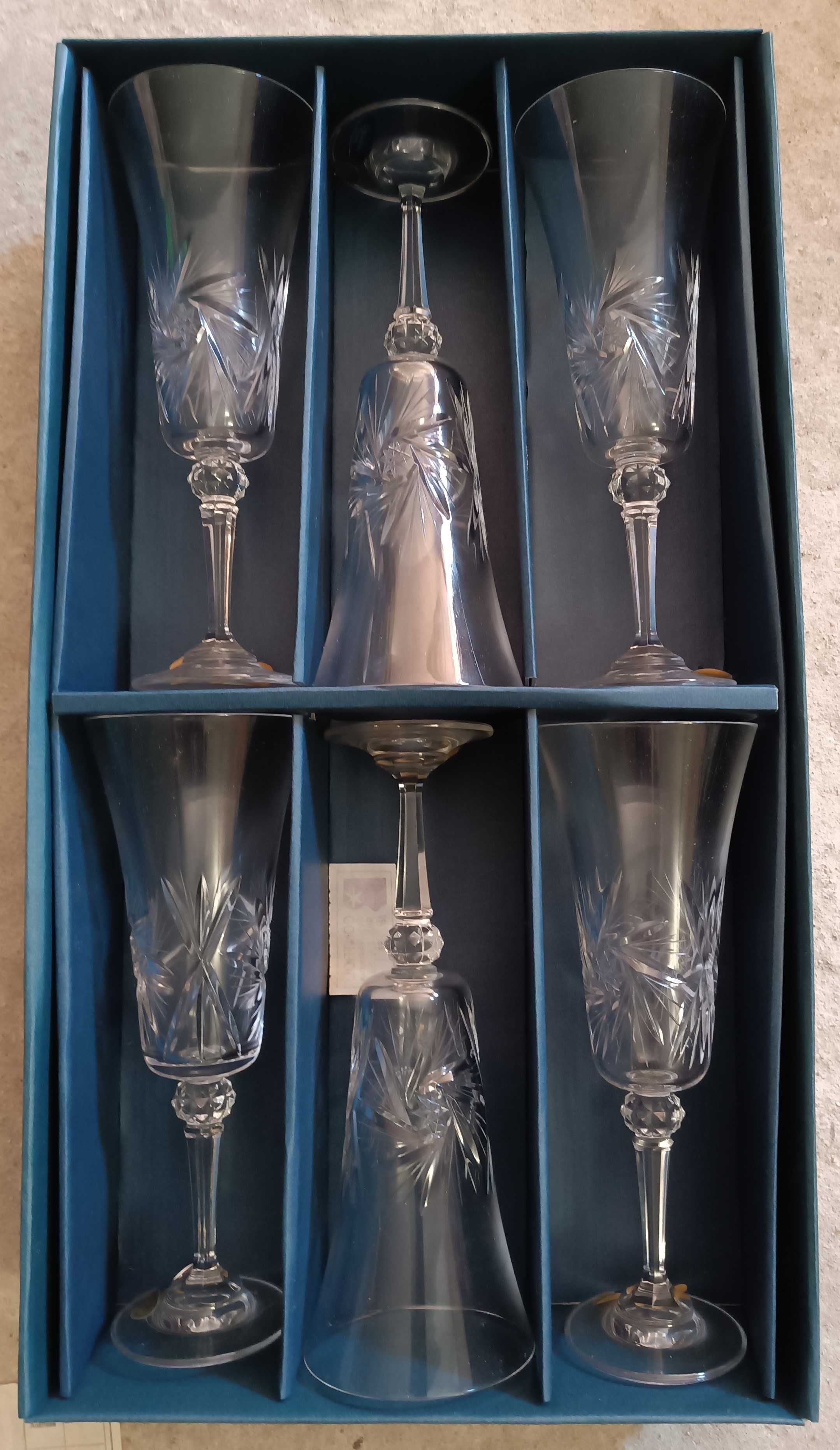 Conjunto de 6 copos de - Bohemia cristal - antigos