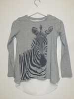 Bluzka tunika zebra szara rozmiar 158 długi rękaw
