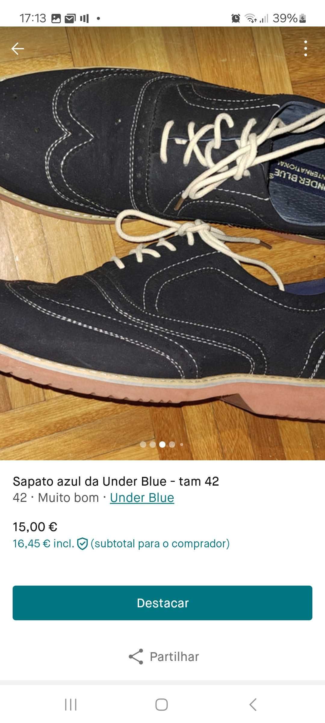 Sapato Underblue azul marinho tam 42