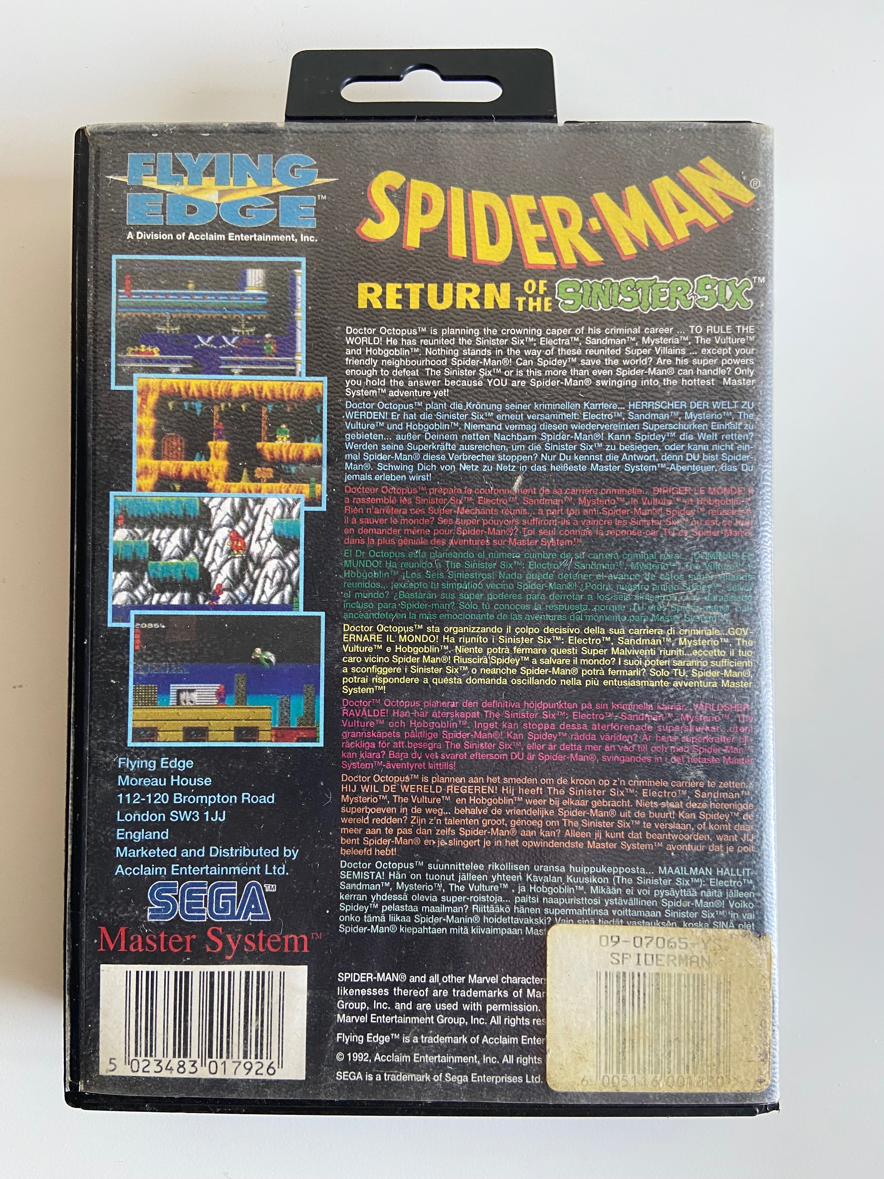 Spider-man: Return of the Sinister Six (master system)