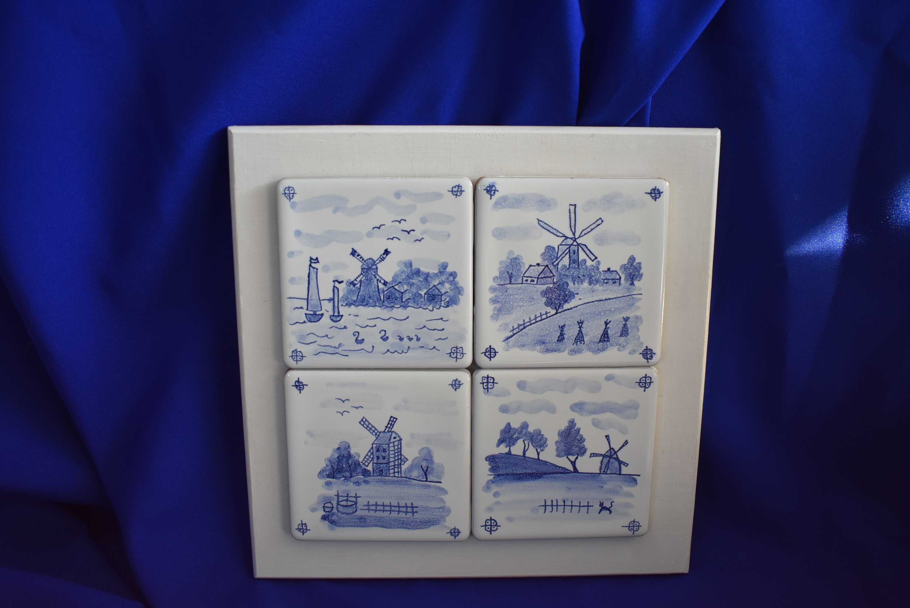 Kafelki ceramiczne wiatraczki holenderskie na desce zawieszka