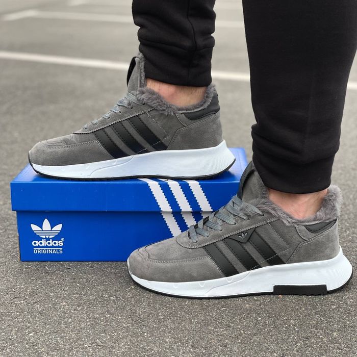 Чоловічі топові зимові кросівки на хутрі adidas40-44