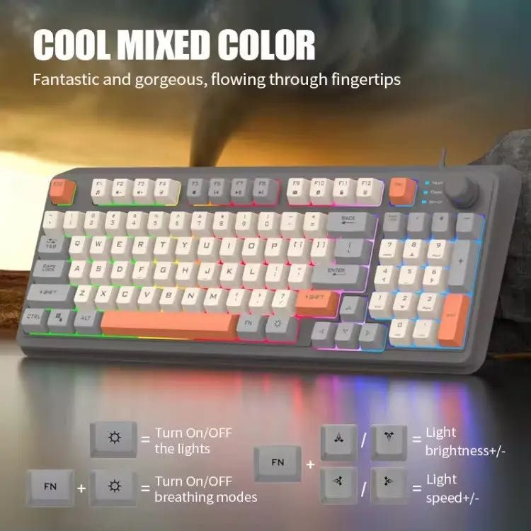 Клавиатура с подсветкой K82 RGB, игровая геймерская с подсветкой