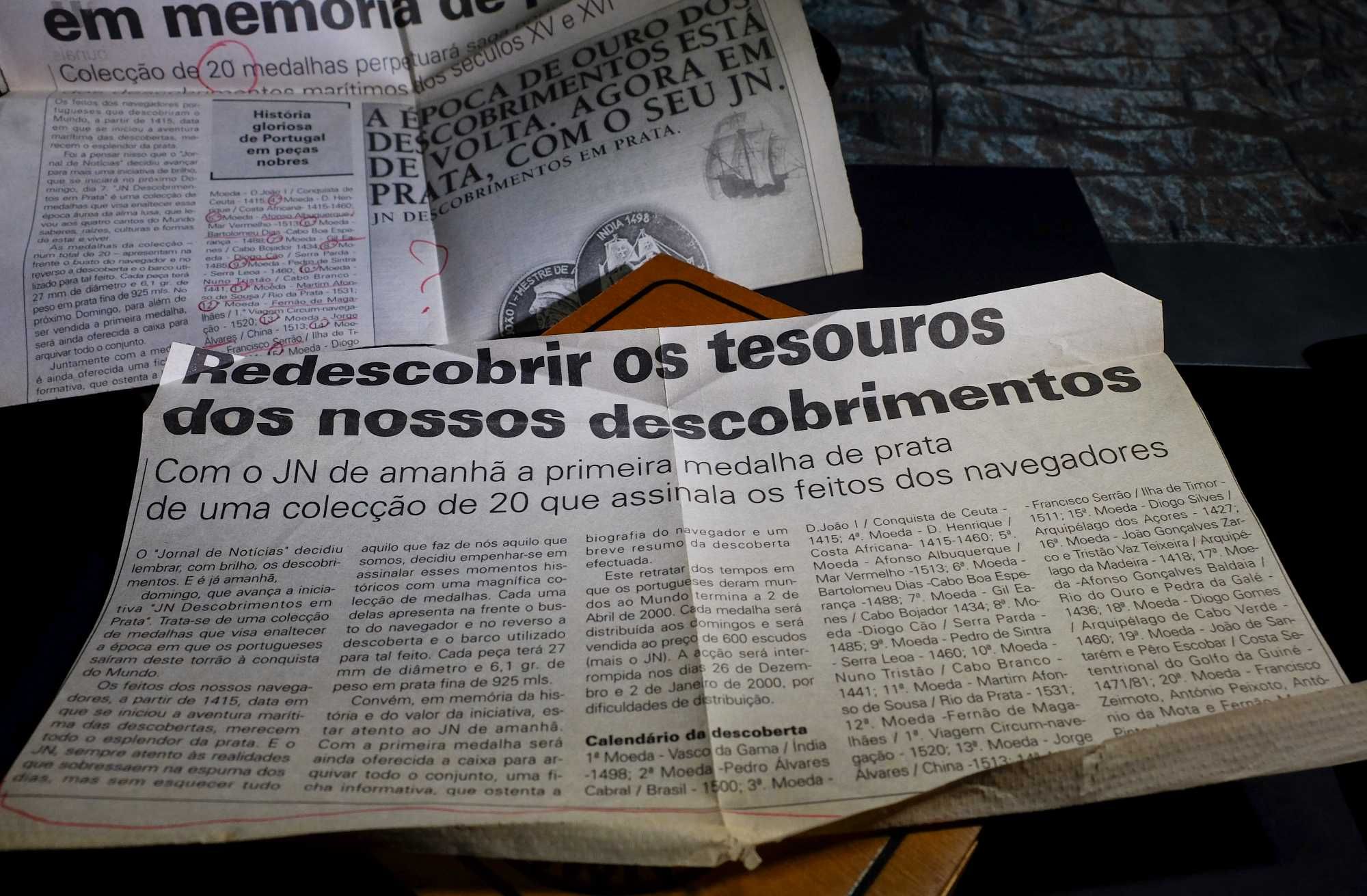 Coleção Moedas Descobrimentos em Prata -Jornal Noticias - 20 unidades