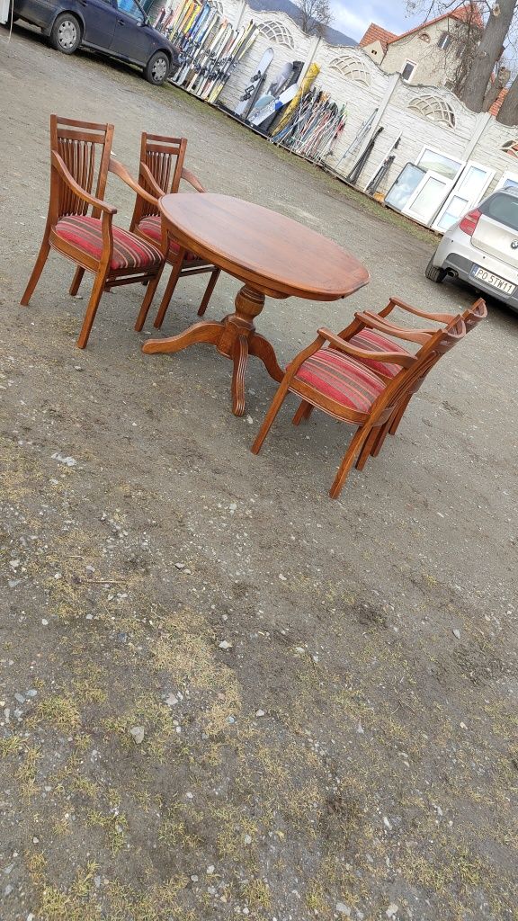 Stół Dębowy Rozkładany plus 4 fotele
