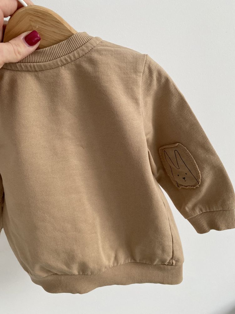 Bluza lindex 68 beżowa króliki napy