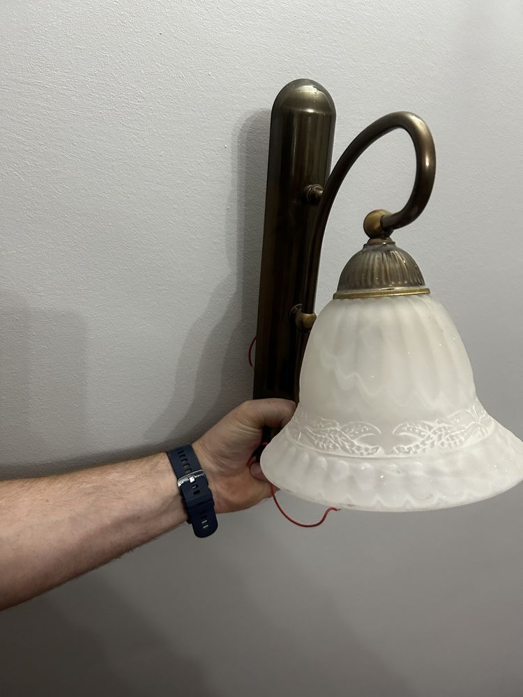 Lampa stylowa retro zloty zyrandol plus kinkiety